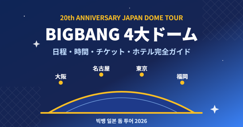 BIGBANG日本4大ドームツアー2026｜日程・チケット・ホテルガイド