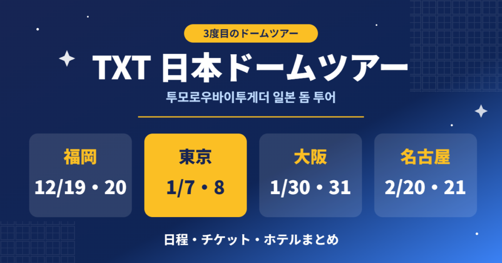 TXT日本ドームツアー「STEAL THE WIND」福岡・東京・大阪・名古屋の日程